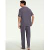 GYS Bamboo Viscose Men’s Pajama Sets Short Sleeve Notch Collar Lounge Set with Pockets(Dark Grey)