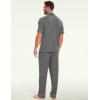 GYS Bamboo Viscose Men’s Pajama Sets Short Sleeve Notch Collar Lounge Set with Pockets(Dark Heather Grey)
