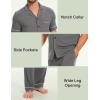 GYS Bamboo Viscose Men’s Pajama Sets Short Sleeve Notch Collar Lounge Set with Pockets(Dark Heather Grey)