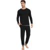 GYS Bamboo Viscose Men’s Pajama Sets Soft Long Sleeve Lounge Set with Pockets(Black)