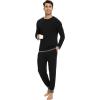GYS Bamboo Viscose Men’s Pajama Sets Soft Long Sleeve Lounge Set with Pockets(Black)