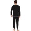 GYS Bamboo Viscose Men’s Pajama Sets Soft Long Sleeve Lounge Set with Pockets(Black)