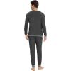 GYS Bamboo Viscose Men’s Pajama Sets Soft Long Sleeve Lounge Set with Pockets(Black Melange)