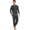 GYS Bamboo Viscose Men’s Pajama Sets Soft Long Sleeve Lounge Set with Pockets(Black Melange)