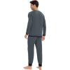 GYS Bamboo Viscose Men’s Pajama Sets Soft Long Sleeve Lounge Set with Pockets(Grayish Blue)