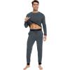 GYS Bamboo Viscose Men’s Pajama Sets Soft Long Sleeve Lounge Set with Pockets(Grayish Blue)