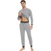 GYS Bamboo Viscose Men’s Pajama Sets Soft Long Sleeve Lounge Set with Pockets(Heather Grey)
