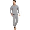 GYS Bamboo Viscose Men’s Pajama Sets Soft Long Sleeve Lounge Set with Pockets(Heather Grey)