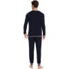 GYS Bamboo Viscose Men’s Pajama Sets Soft Long Sleeve Lounge Set with Pockets(Navy)