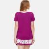 GYS Bamboo Viscose Pajamas for Women Set, Soft Short Sleeve Top and Shorts Sleepwear, Comfy Lightweight Lounge Pajama Set(Deep Purple)