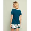 GYS Bamboo Viscose Pajamas for Women Set, Soft Short Sleeve Top and Shorts Sleepwear, Comfy Lightweight Lounge Pajama Set(Ink Blue)