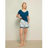 GYS Bamboo Viscose Pajamas for Women Set, Soft Short Sleeve Top and Shorts Sleepwear, Comfy Lightweight Lounge Pajama Set(Ink Blue)