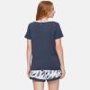 GYS Bamboo Viscose Pajamas for Women Set, Soft Short Sleeve Top and Shorts Sleepwear, Comfy Lightweight Lounge Pajama Set(Midnight Blue)
