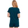 GYS Bamboo Viscose Pajamas for Women Set, Soft Short Sleeve Top and Shorts Sleepwear, Comfy Lightweight Lounge Pajama Set(Peacock Blue)