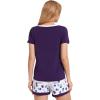 GYS Bamboo Viscose Pajamas for Women Set, Soft Short Sleeve Top and Shorts Sleepwear, Comfy Lightweight Lounge Pajama Set(Purple Dots)