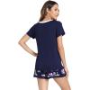 GYS Bamboo Viscose Pajamas for Women Set, Soft Short Sleeve Top and Shorts Sleepwear, Comfy Lightweight Lounge Pajama Set(Purple Floral)