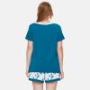 GYS Bamboo Viscose Pajamas for Women Set, Soft Short Sleeve Top and Shorts Sleepwear, Comfy Lightweight Lounge Pajama Set(Teal Blue)