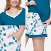 GYS Bamboo Viscose Pajamas for Women Set, Soft Short Sleeve Top and Shorts Sleepwear, Comfy Lightweight Lounge Pajama Set(Teal Blue)