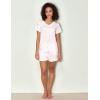 GYS Bamboo Viscose Pajamas for Women Set, Soft Short Sleeve Top and Shorts Sleepwear, Comfy Lightweight Lounge Pajama Set(White Stars)