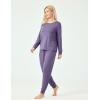 GYS Bamboo Viscose Sleep Sets for Women Long Sleeve Crew Neck Pajama Sets with Pockets(Air Purple)