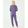 GYS Bamboo Viscose Sleep Sets for Women Long Sleeve Crew Neck Pajama Sets with Pockets(Air Purple)