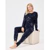 GYS Bamboo Viscose Sleep Sets for Women Long Sleeve Crew Neck Pajama Sets with Pockets(Blue Stars)