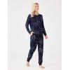 GYS Bamboo Viscose Sleep Sets for Women Long Sleeve Crew Neck Pajama Sets with Pockets(Blue Stars)