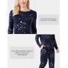 GYS Bamboo Viscose Sleep Sets for Women Long Sleeve Crew Neck Pajama Sets with Pockets(Blue Stars)