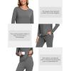 GYS Bamboo Viscose Sleep Sets for Women Long Sleeve Crew Neck Pajama Sets with Pockets(Dark Heather Grey)