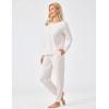 GYS Bamboo Viscose Sleep Sets for Women Long Sleeve Crew Neck Pajama Sets with Pockets(Oat Leopard)