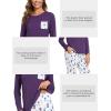 GYS Bamboo Viscose Sleep Sets for Women Long Sleeve Crew Neck Pajama Sets with Pockets(Purple Dots)