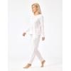 GYS Bamboo Viscose Sleep Sets for Women Long Sleeve Crew Neck Pajama Sets with Pockets(White Stars)