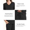 GYS Bamboo Viscose Sleep Sets for Women Short Sleeve V-Neck Top and Capri Pants Pajama Sets(Black)