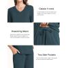 GYS Bamboo Viscose Sleep Sets for Women Short Sleeve V-Neck Top and Capri Pants Pajama Sets(Ink Blue)