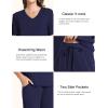 GYS Bamboo Viscose Sleep Sets for Women Short Sleeve V-Neck Top and Capri Pants Pajama Sets(Navy)