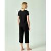 GYS Bamboo Viscose Women Pajama Sets Short Sleeve Top and Capri Pants 2 Piece Casual Lounge Sets(Black)