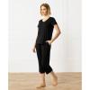 GYS Bamboo Viscose Women Pajama Sets Short Sleeve Top and Capri Pants 2 Piece Casual Lounge Sets(Black)