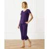 GYS Bamboo Viscose Women Pajama Sets Short Sleeve Top and Capri Pants 2 Piece Casual Lounge Sets(Deep Purple)