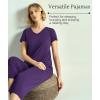 GYS Bamboo Viscose Women Pajama Sets Short Sleeve Top and Capri Pants 2 Piece Casual Lounge Sets(Deep Purple)