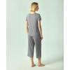 GYS Bamboo Viscose Women Pajama Sets Short Sleeve Top and Capri Pants 2 Piece Casual Lounge Sets(Heather Grey)