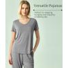 GYS Bamboo Viscose Women Pajama Sets Short Sleeve Top and Capri Pants 2 Piece Casual Lounge Sets(Heather Grey)