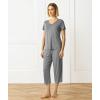 GYS Bamboo Viscose Women Pajama Sets Short Sleeve Top and Capri Pants 2 Piece Casual Lounge Sets(Heather Grey)