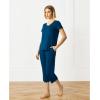 GYS Bamboo Viscose Women Pajama Sets Short Sleeve Top and Capri Pants 2 Piece Casual Lounge Sets(Ink Blue)