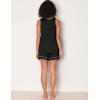 GYS Bamboo Viscose Women Pajama Sets Sleeveless Tank Top with Shorts Summer Lounge Sets(Black)