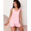 GYS Bamboo Viscose Women Pajama Sets Sleeveless Tank Top with Shorts Summer Lounge Sets(Pink)
