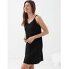 GYS Bamboo Viscose Women’s Full Slips Adjustable Spaghetti Strap Soft Chemise Nightgowns(Black)