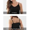 GYS Bamboo Viscose Women’s Full Slips Adjustable Spaghetti Strap Soft Chemise Nightgowns(Black)