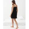 GYS Bamboo Viscose Women’s Full Slips Adjustable Spaghetti Strap Soft Chemise Nightgowns(Black)