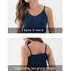 GYS Bamboo Viscose Women’s Full Slips Adjustable Spaghetti Strap Soft Chemise Nightgowns(Ink Blue)