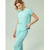 GYS Bamboo Viscose Women’s Pajama Set, 2 Piece Lounge Short Sleeve Capris Pjs(Aqua)